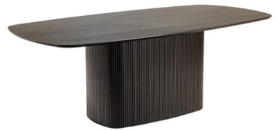 Tower Living Eettafel Rivello Deens ovaal mangohout 200x110 cm - Zwart