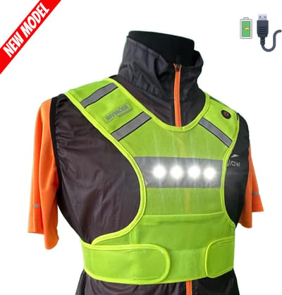 InVincer® - Hardloop verlichting - Reflectie LED vest - Hardloopvest met verlichting - Veiligheidsvest - Hardloophesje - Lime Groen - L