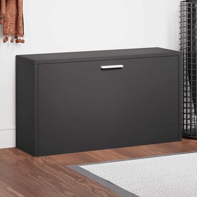 vidaXL - Schoenenbank - Zwart - 80x24x45 - cm - Bewerkt - Hout