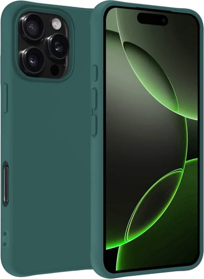 Hoesje Geschikt voor Apple iPhone 16 Pro - Sterk & Shockproof - Hoes Cover - Siliconen Case - Donkergroen
