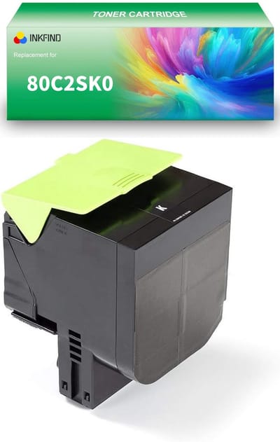 INKFIND 80C2SK0 Zwart tonercartridge compatibel met Lexmark 80C2SK0 Zwart geschikt voor Lexmark CX310n/310dn/410de/410dte/410e/510de/510dthe/510dhe - 1-pack Zwart