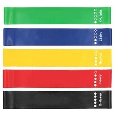 5 stuks Yoga Weerstandsband 5/10/20/30/40LB Oefening Loop Band Krachttraining Crossfit Spanband voor Stretching Elastische Band Fitnessapparatuur