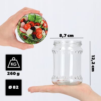 KADAX Inmaakpotten, 500 ml, bewaarpotten met schroefdeksel, inmaakpotten, jampot, voorraadpot, conservenglas, ronde potten (veel/8 stuks)