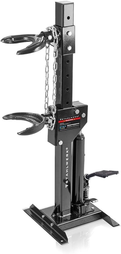Hydraulische Veercompressor - Veerpoten Gereedschap - Schokdemper Onderhoud - 1 Ton Klemkracht - 107cm Hoog - Zwart