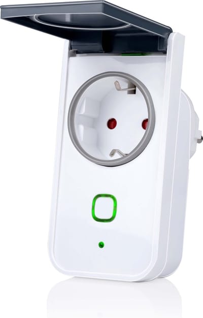 alpina Smart Home - Slimme Stekker - Smart Plug voor Buiten - 230V - IP44 Spatwaterdicht - Tijdschema's - Verbruiksmeter - App Besturing