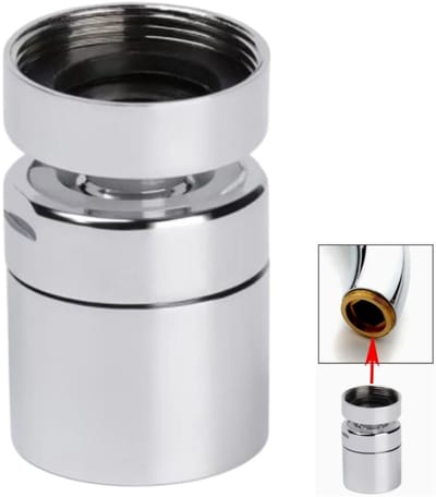 Kraanbeluchter - 22 mm binnendraad - 360° draaibaar - Uitloopadapter - Kraanaccessoire - Geschikt voor keuken, badkamer en eetkamer - Zilver - 3*3*5 cm