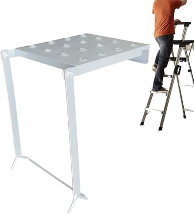 Ladder nivelleerder - Verstelbaar platform - Werkzaamheden buiten - Inklapbaar en antislip - 32 centimeter breed - Zilver
