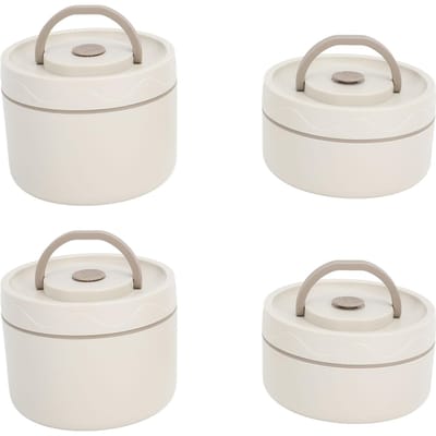 Geïsoleerde Lunchcontainer 304 Roestvrij Staal Luchtdicht Multifunctioneel Draagbaar Rond Thermisch Bento Box met Thermische Tas white