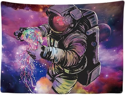Wandkleed binnen - Wandtapijt - Astronaut - Zonnestelsel - Muurkleed - Wanddoek Stof - 200 x 150 cm - Wanddecoratie - Poster - Ulticool - Decoratie - Woonkamer - Kinderkamer - Slaapkamer - Tiener - Jongen - Meisje