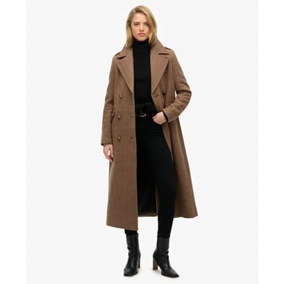 Dames gemengde wol jas met knopen Superdry