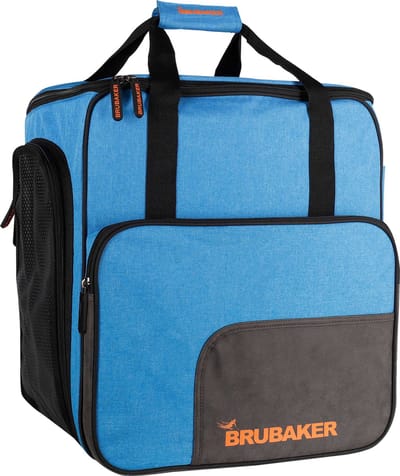 BRUBAKER Super Performance Skischoen tas - Snowboardschoen tas - Rugzak - Helmtas - Wintersport tas met apart schoenenvak - 43 L - Blauw gemêleerd Zwart
