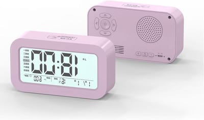 Digitale Wekker - Nachtkastklok Speaker - Multifunctioneel Gebruik - Dubbele Alarmen - 137x75x35mm - Roze