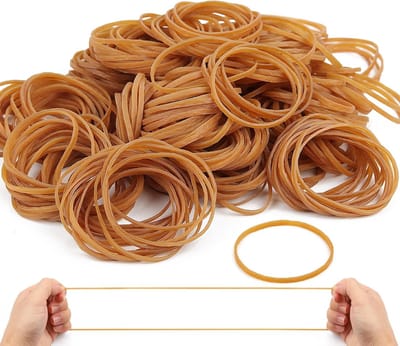 Hoogwaardige elastische banden voor hoge hakken - 450 stuks van 60 mm x 3 mm, zwaar en natuurlijk rubber in donkergeel