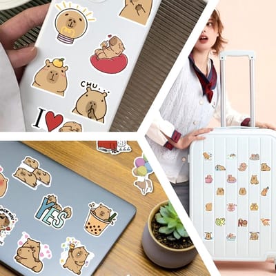 Kawaii Scrapbooking Stickers, 154 Delen, Dierenstickers voor Laptop, Skateboard en Creatief Knutselen