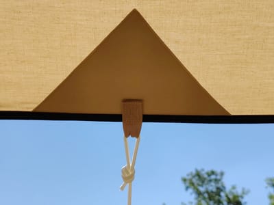 CanvasCamp Malu Tarp 380 x 380 cm – Polykatoenen Schaduwdoek met Stokken – Kampeerluifel voor Tent en Caravan – Zand