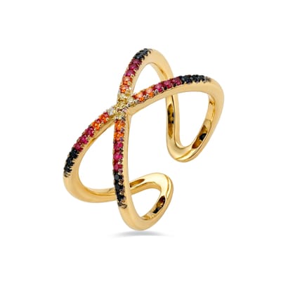 Bague - LUXENTER - Rieu - alliage métallique et zirconie - finition or jaune 18 carats - Doré Taille unique