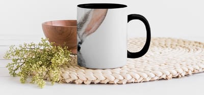 Magische Mok - Foto op Warmte Mokken - Koffiemok - Konijn - Dieren - Natuur - Wit - Magic Mok - Beker - 350 ML - Theemok