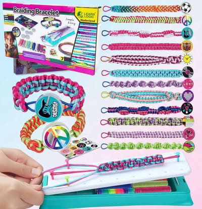 Vriendschapsarmbandjes Vlechten Knutselset voor Kinderen – DIY Touw Armbandjes Maken Cadeau voor Meisjes 5 tot 12 Jaar Afmetingen 7 x 3 x 28 cm