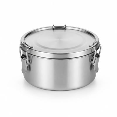 My Green Deal – RVS Ronde Lunchbox 780ml – Duurzame Broodtrommel & Snackbox – Fruitbakje Volwassenen & Kinderen – Meal Prep Bakje – Lekvrij & Herbruikbaar