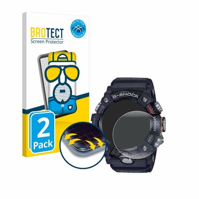BROTECT - Screenprotector voor Casio G-Shock Mudmaster GG-B100-1AER - Folie Beschermfolie matte volledig dekking 2 Stuks
