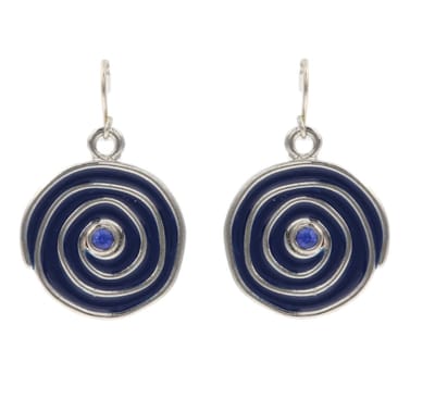 Behave - Oorhangers dames - zilverkleur blauw kristal - bohostijl