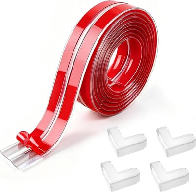 Veiligheidslock voor Kinderen met 4 Beschermhoezen - Transparante Siliconestrips voor Meubels, Zelfklevende Bescherming tegen Verwondingen