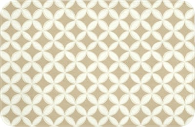 Badmat 60x40 cm - Antislip - Symmetrisch - Motief - Beige - Badmatten voor badkamer - Badkamermat - Douchemat - Badkamer mat