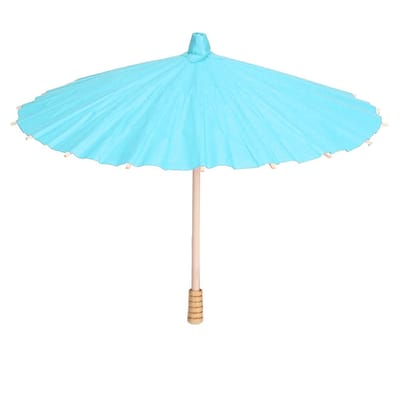 Parapluie en papier blanc blanc, parapluie en papier à l'huile coloré pour enfants, artisanat de peinture à la main bleu