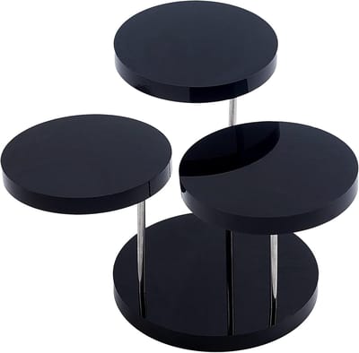 Dailygoody - Acryl Ronde Barbell Voetstuk Display - Sieraden Display Stands - Zwart - Oorbellen en Ringen Houder - Ideaal voor Sieradenverzamelaars -