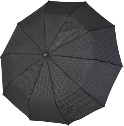 doppler Paraplu Fiber Gents Printed Magic Mini Strong Black / Grey Zwart Veelkleurig