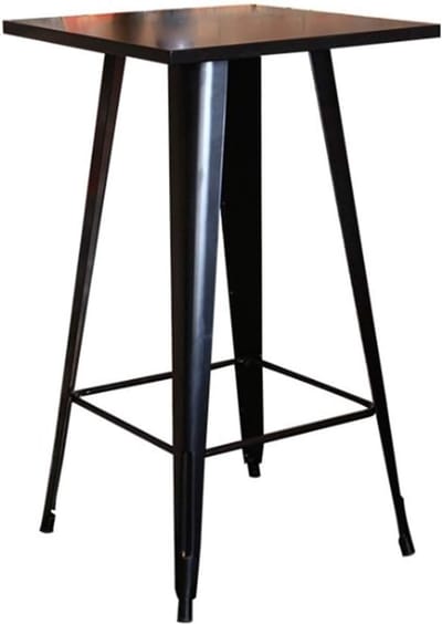 Vierkante Bartafel - Keukentafel Statafel - Eten en Drinken - Industriële Stijl - 60x60x100 cm - Zwart