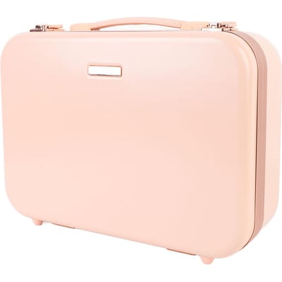 Reis Make-up Koffer met LED Verlichting Spiegel 3 Helderheden Instelbaar Draagbare Cosmetica Opberg Organizer 15 inch Roze white