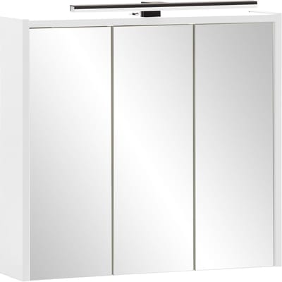 Spiegelkast met LED Verlichting en Glazen Planken - 65 x 16 x 62,7 cm