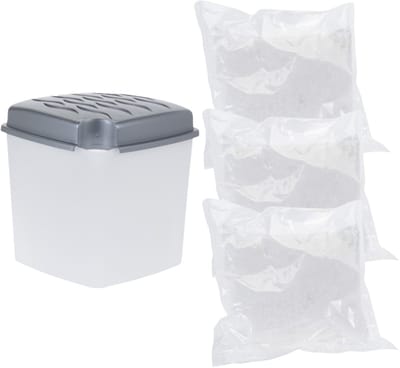 Ultra Clean Vochtopnemer - 1 Liter - met 3x vulling 350 gram - vochtvanger - Voorkomt geurtjes en schimmels