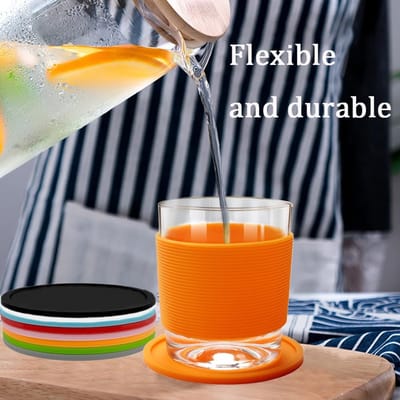 Dailygoods- Onderzetters 16 Stuks - Siliconen - Hittebestendig - Ronde Mokonderzetters - Antislip - Diverse Kleuren - Drankonderzetters