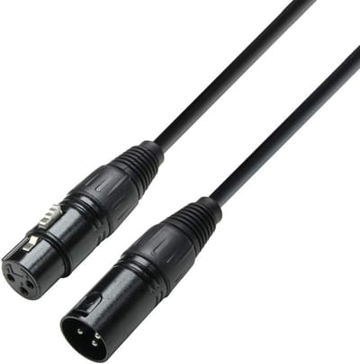 DMX-kabel 3-polig XLR vrouwelijk naar 3-polig XLR mannelijk | 6 m