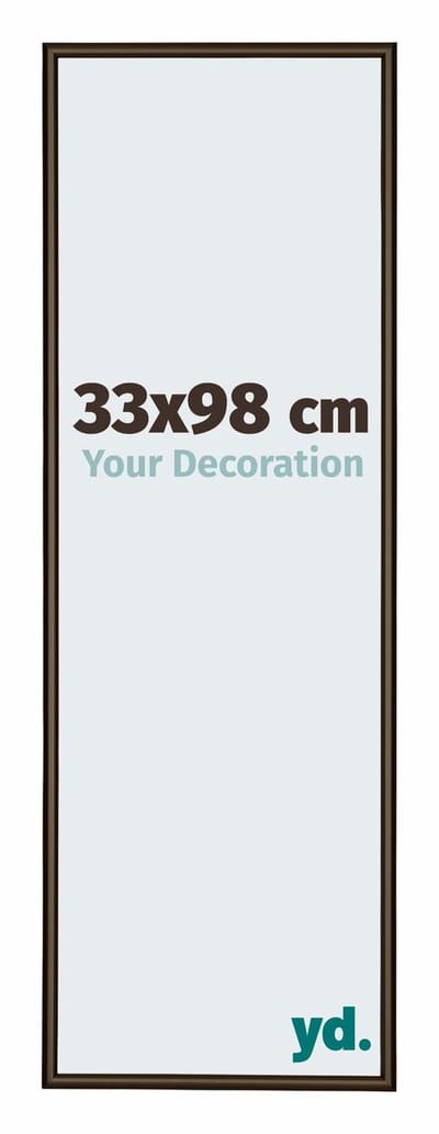 Your Decoration - Fotolijst 33x98 cm - Aluminium - Walnoot Structuur - New York