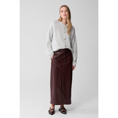 Shoeby La-sbvegan Leather Skirt Darkred Maat: S | Maxi Rokken Outlet | Dames