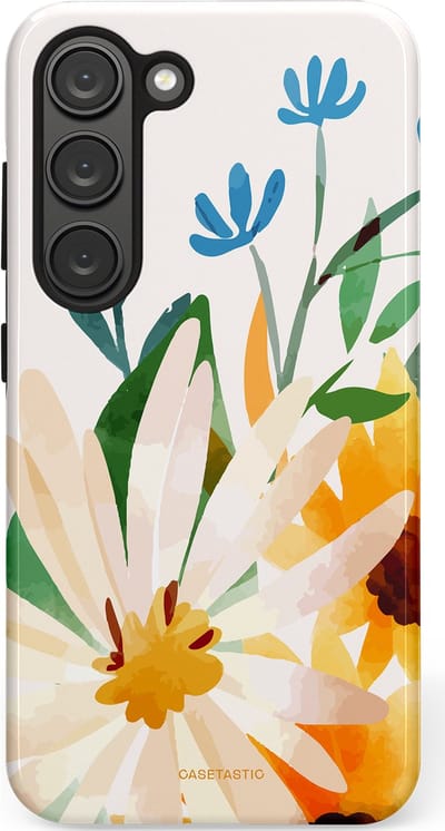 Casetastic Hoesje Geschikt voor Samsung S23 - Stijlvolle Beschermende Duo-layer Case - Veld vol zon