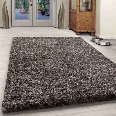 Flycarpets Lorium Vloerkleed - 80x150 cm - Taupe / Grijs / Beige - Hoogpolig Loper