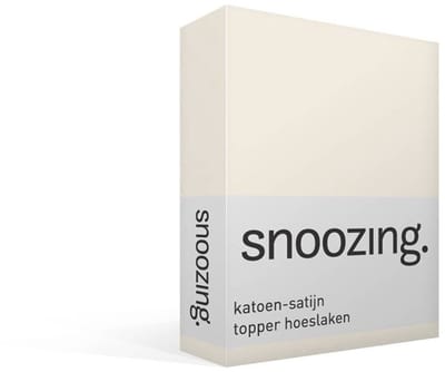 Snoozing - Katoen-satijn - Topper - Hoeslaken - Eenpersoons - 70x200 cm - Ivoor