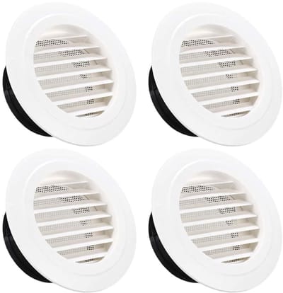 Dailygoods- Ventilatierooster Rond - 4 Stuks - Verstelbaar - Ventilatierooster Buiten - Ventilatie - Geschikt voor Badkamer/Kantoor - Luchtrooster