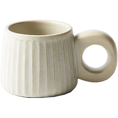 Noordse Retro Ruwe Aardewerk Koffiekop Handgemaakte Kop Ring Handvat Keramische Mokken Water Theekop Bloemen Gieten Latte Ontbijtkopjes 250ml