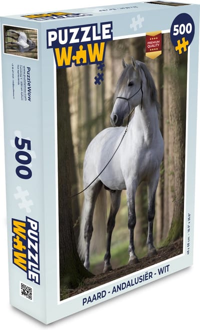 Puzzel Paard - Andalusiër - Wit - Legpuzzel - Puzzel 500 stukjes