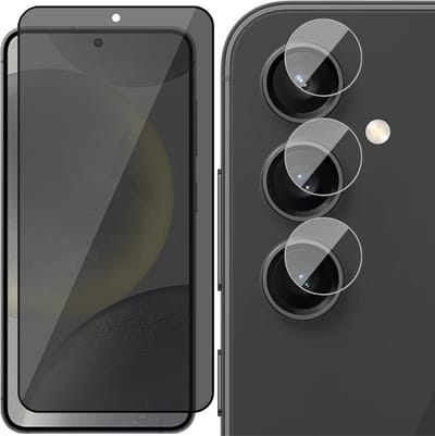 Privacy Screenprotector & Camera geschikt voor Samsung Galaxy S24 - Volledig Dekkend Glas