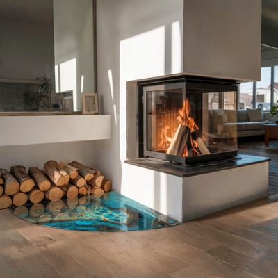 Coloray Vloerplaat Houtkachel - Plaat voor Onder Houtkachel - 100 cm x 100 cm - Open Haard Accessoires - Turkoois Vloerplaat Kachel - Onderplaat Voor Houtkachel - Plaat onder Houtkachel - Kachel Onderplaat - Verwarmingsaccessoires