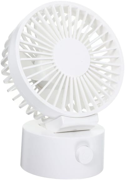 LISM-USB-oplaadbare bureauventilator, wit, oscillerend, draagbaar, Geschikt voor kantoor en op reis.