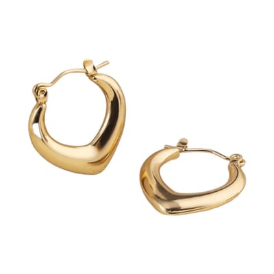 Aramat Jewels | Oorringen | RVS druppelvormige oorringen 22mm – Goudkleurige hoops | | | |3mm | Staal | Volwassenen | Verkleurd niet