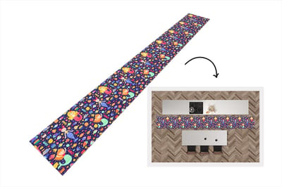 Keukenloper - Keukenmat - Zeemeermin - Vissen - Patronen - 400x50 cm - Keuken vloerkleed