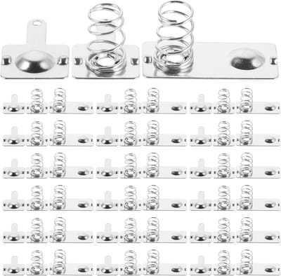 Batterij Veertjes - Contactplaatjes - Elektronica Reparatie - Robuuste Metalen Constructie - 30 Sets - Zilver